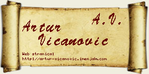Artur Vicanović vizit kartica